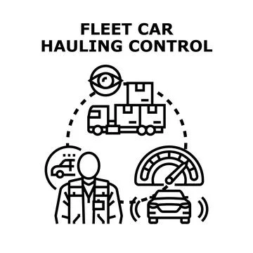 Fleet car hauling control system optimizing logistics Stock Illustration