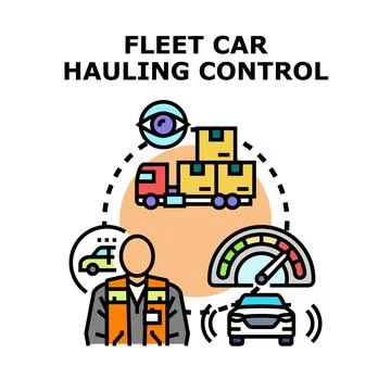 Fleet car hauling control system optimizing logistics Stock Illustration