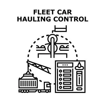 Fleet car hauling control system automation concept イラスト素材