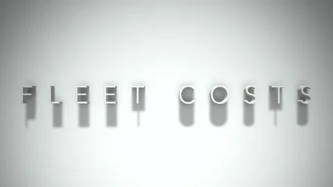 Fleet costs 3D title animation with shadows on a white background Stock Footage 297571433