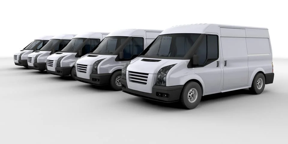 Fleet of delivery vans Stock Illustration