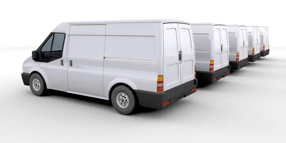 Fleet of delivery vans Stock-Illustration