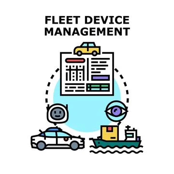 Fleet device management tracking transportation logistics concept Stock Illustration