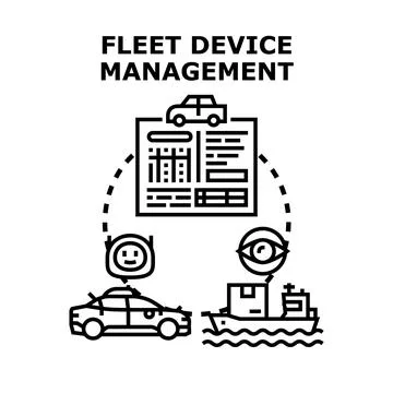 Fleet device management tracking transportation logistics concept Stock Illustration