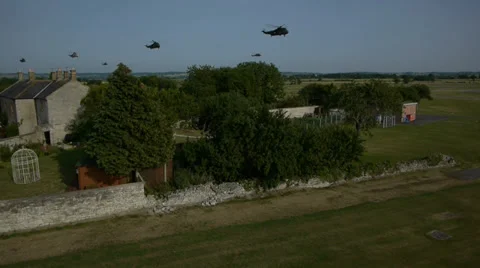 Fleet of helicopters Stock Footage 39754408