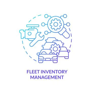Fleet inventory management blue gradient concept icon Stock Illustration