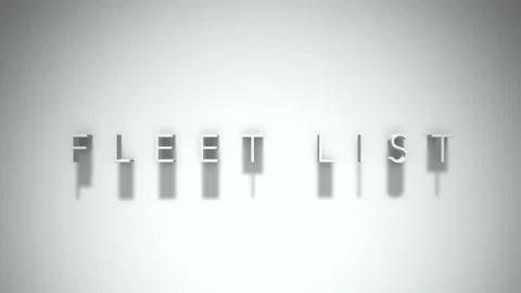 Fleet list 3D title animation with shadows on a white background Video stock 297571400