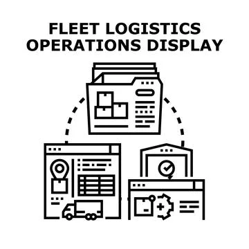 Fleet logistics operations display delivering smart management Stock Illustration