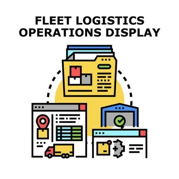Fleet logistics operations display delivering smart management Stock Illustration