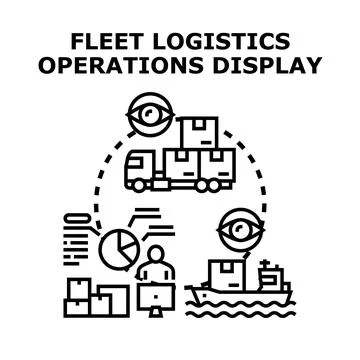 Fleet logistics operations displaying supply chain management Stock Illustration