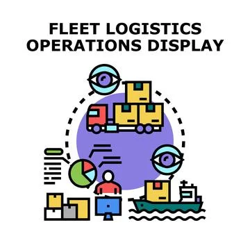 Fleet logistics operations displaying supply chain management イラスト素材