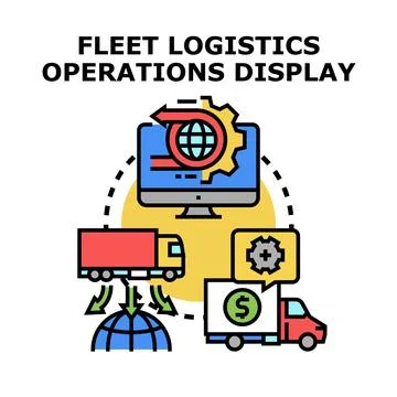 Fleet logistics operations management and global delivery Stockillustratie