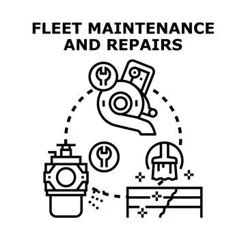 Fleet maintenance and repairs concept vector icon Stock Illustration