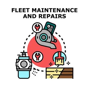 Fleet maintenance and repairs concept vector icon Stock Illustration