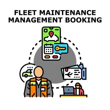 Fleet maintenance management booking system and application Stock Illustration