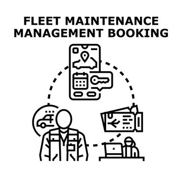 Fleet maintenance management booking system and application Stock Illustration