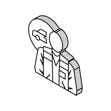 Fleet maintenance manager repair worker isometric icon vector illustration Stock Illustration