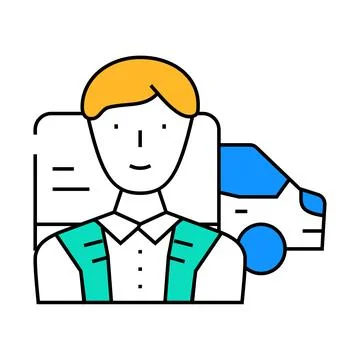Fleet maintenance manager repair worker icon color illustration Stock Illustration