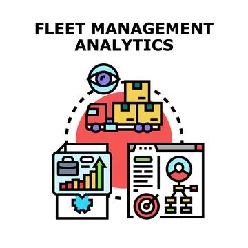 Fleet management analytics optimizing logistics and delivery processes Stock Illustration