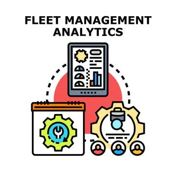 Fleet management analytics system and operations planning Illustrazione stock
