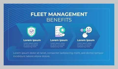 Fleet management benefits presentation slide template 스톡 일러스트