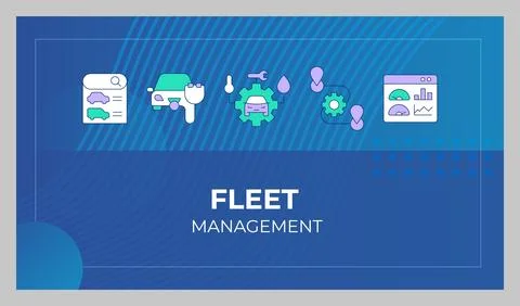 Fleet management presentation slide template Stock Illustration