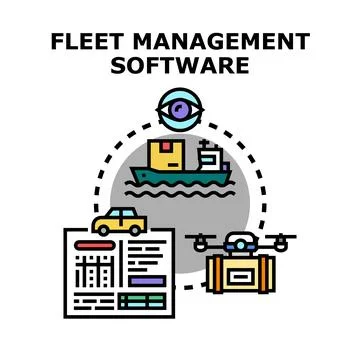 Fleet management software logistics delivery monitoring system 库存插图