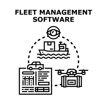 Fleet management software logistics delivery monitoring system Stock Illustration