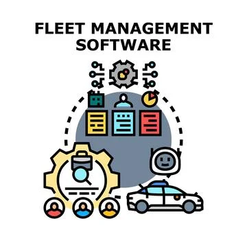 Fleet management software optimizing transportation logistics system Stock-Illustration