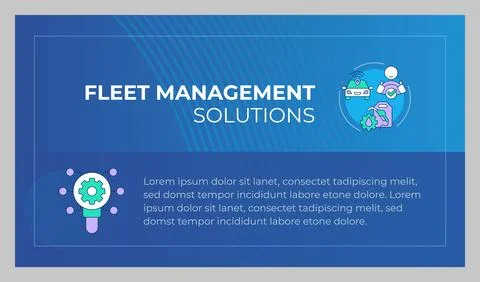 Fleet management solutions presentation slide template Stock Illustration