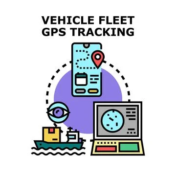 Fleet management system tracking logistics global delivery Stock Illustration