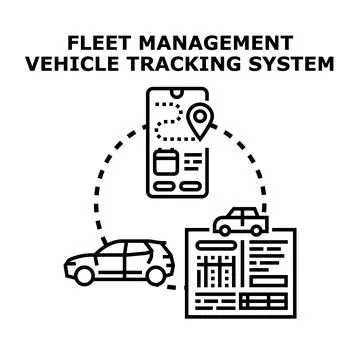 Fleet management vehicle tracking system concept illustration 스톡 일러스트