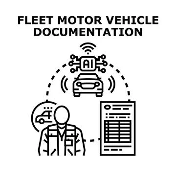Fleet motor vehicle documentation intelligence system 库存插图