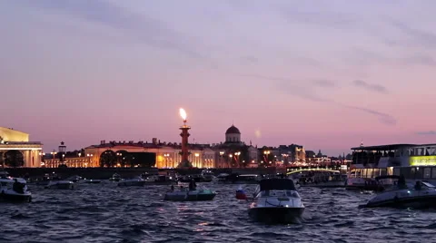 Fleet Of Motorboats With Pleasing View On Background Video stock 65824592