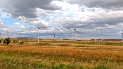 Fleet of power generators in motion. Stock Footage 205399691