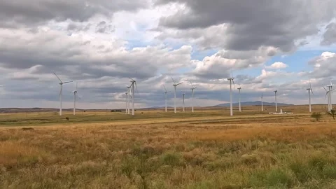 Fleet of power generators in motion. Stock Footage 249726822