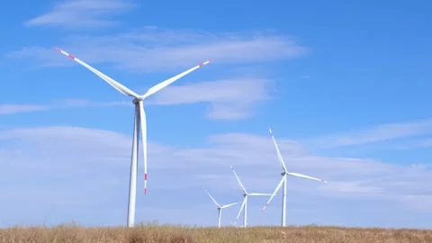 Fleet of power generators in motion. Stock Footage 255819837