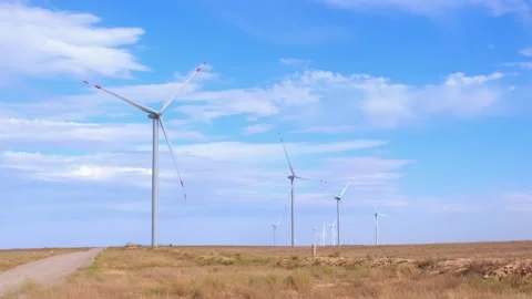 Fleet of power generators in motion. Stock Footage 255819937