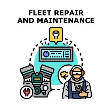 Fleet repair and maintenance engineering service concept Stock Illustration