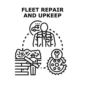 Fleet repair and upkeep concept illustration イラスト素材