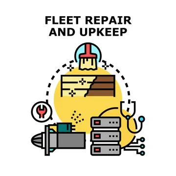 Fleet repair and upkeep program concept illustration Stock Illustration