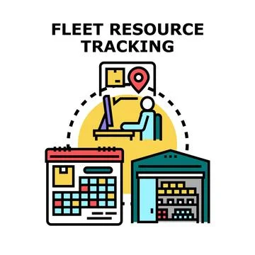 Fleet resource tracking and logistics management concept Stock Illustration