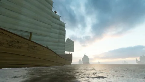 Fleet sailing on the sea Stock Footage 273860553