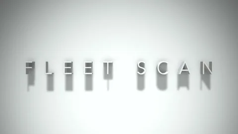 Fleet scan 3D title animation with shadows on a white background Stock Footage 297571366