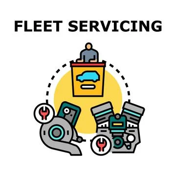 Fleet servicing and vehicle maintenance concept illustration Stock Illustration