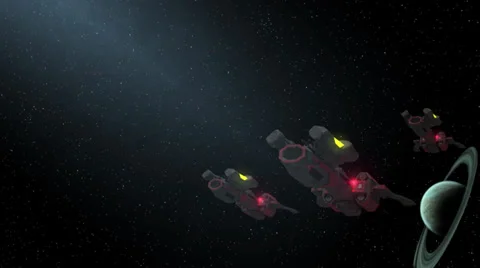 Fleet of space ships Stock Footage 33282311