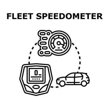 Fleet speedometer icon tracking vehicle speed Stock Illustration