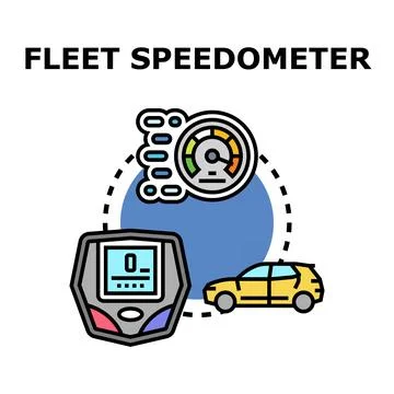 Fleet speedometer icon tracking vehicle speed Stock Illustration