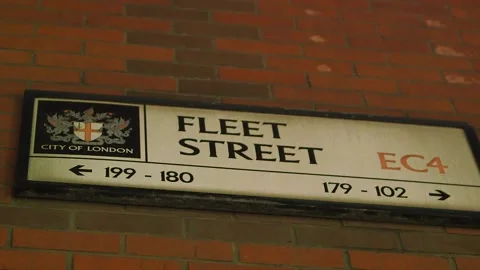 Fleet Street sign Video stock 146863041
