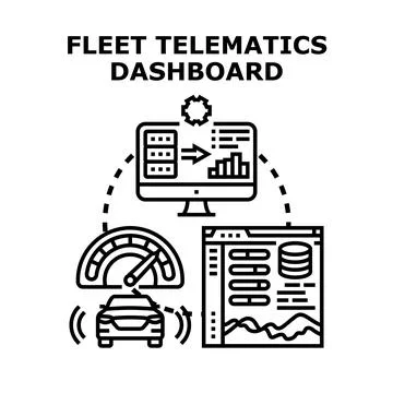 Fleet telematics dashboard data management system イラスト素材